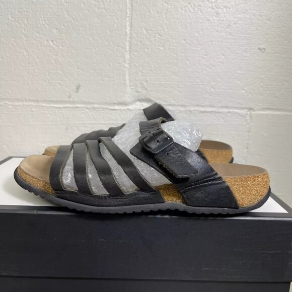 Mephisto Women's Strappy Sandals Black Leather Buckle Slip On Size 40 EU/10 US - Picture 4 of 8